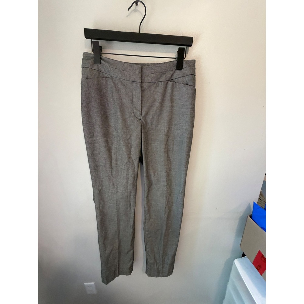 Rafaella Curvy Fit Dress Pants Womens 6 Black White Micro Check Trousers Office